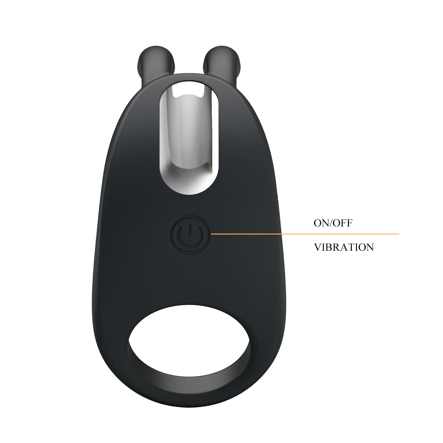Inel Penis Pretty Love Rabbit, 7 Moduri Vibratii, Silicon, USB, Negru