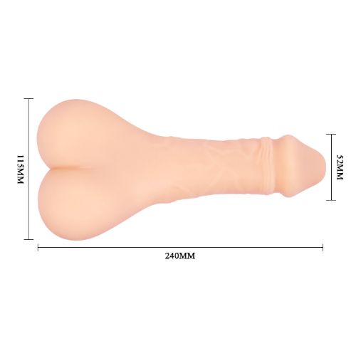Prelungitor Penis Masturbator Bigger Man Plus, TPR, Natural, 24 cm