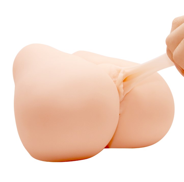 Masturbator Realist Dublu Vagin&Anus cu Vibratii Multispeed Crazy Bull, Natural