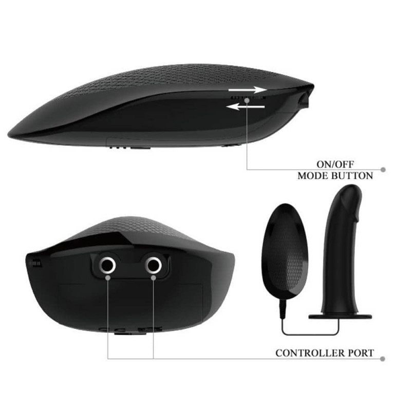 Strap On Vito Multispeed, Silicon, Negru, 17.3 cm