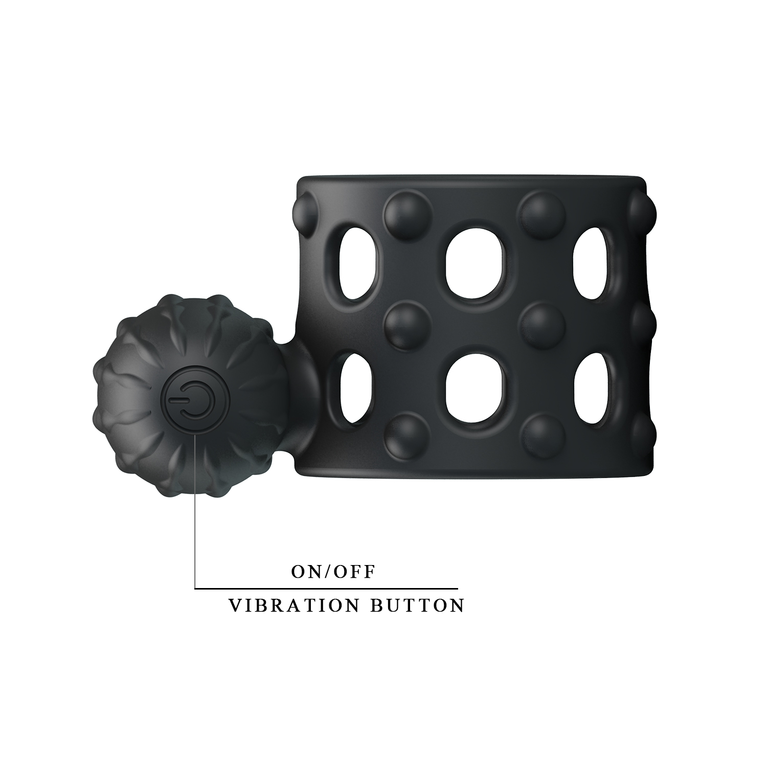 Inel Vibrator de Penis Pretty Love Osborn, Silicon, Negru