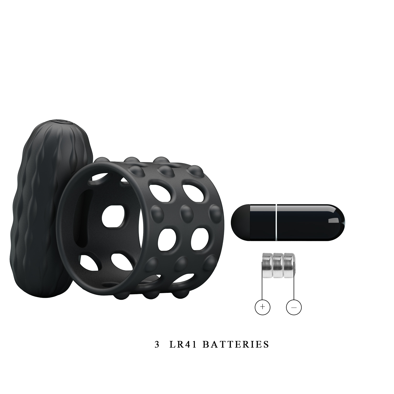 Inel Vibrator de Penis Pretty Love Osborn, Silicon, Negru