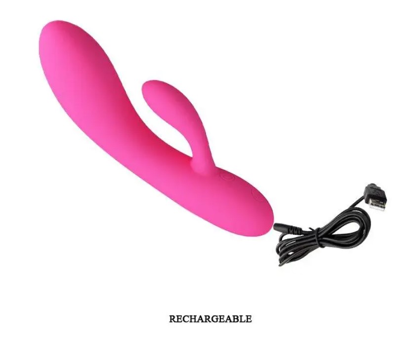 Vibrator Iepuras Ives, 30 Moduri Vibratii, Silicon, USB, Roz, 16.9 cm