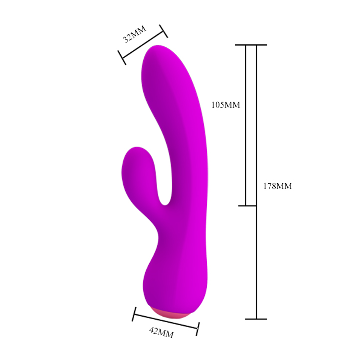 Vibartor Pretty Love Zachary, 12 Moduri Vibratii, Silicon, USB, Mov, 17.8 cm