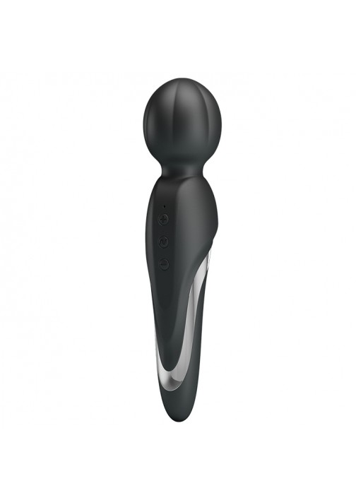 Vibrator Masaj Walter, 7 Moduri Vibratii & 5 Intensitati, Silicon, USB, Negru, 21.6 cm