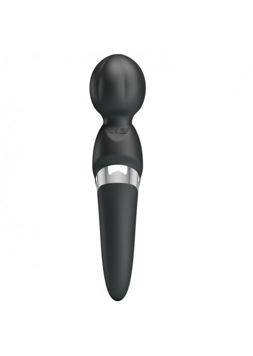 Vibrator Masaj Walter, 7 Moduri Vibratii & 5 Intensitati, Silicon, USB, Negru, 21.6 cm