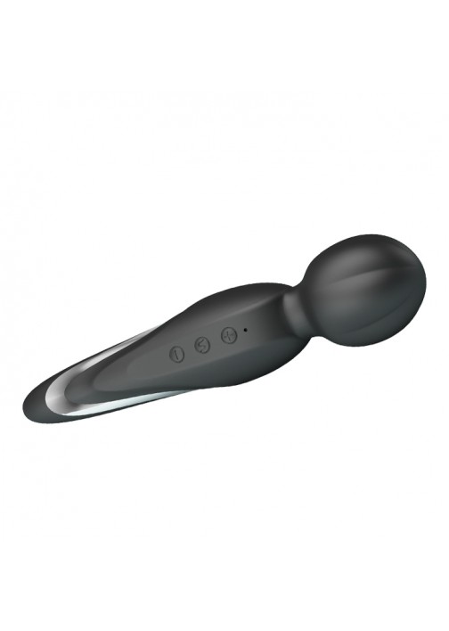 Vibrator Masaj Walter, 7 Moduri Vibratii & 5 Intensitati, Silicon, USB, Negru, 21.6 cm