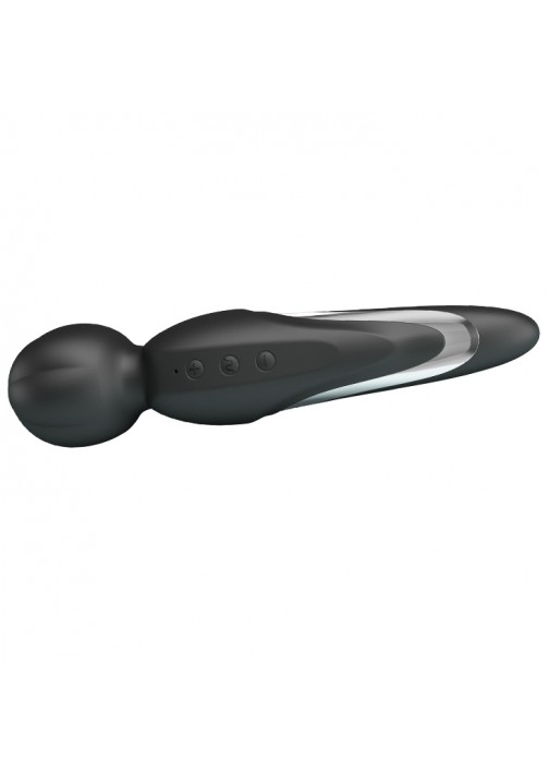Vibrator Masaj Walter, 7 Moduri Vibratii & 5 Intensitati, Silicon, USB, Negru, 21.6 cm