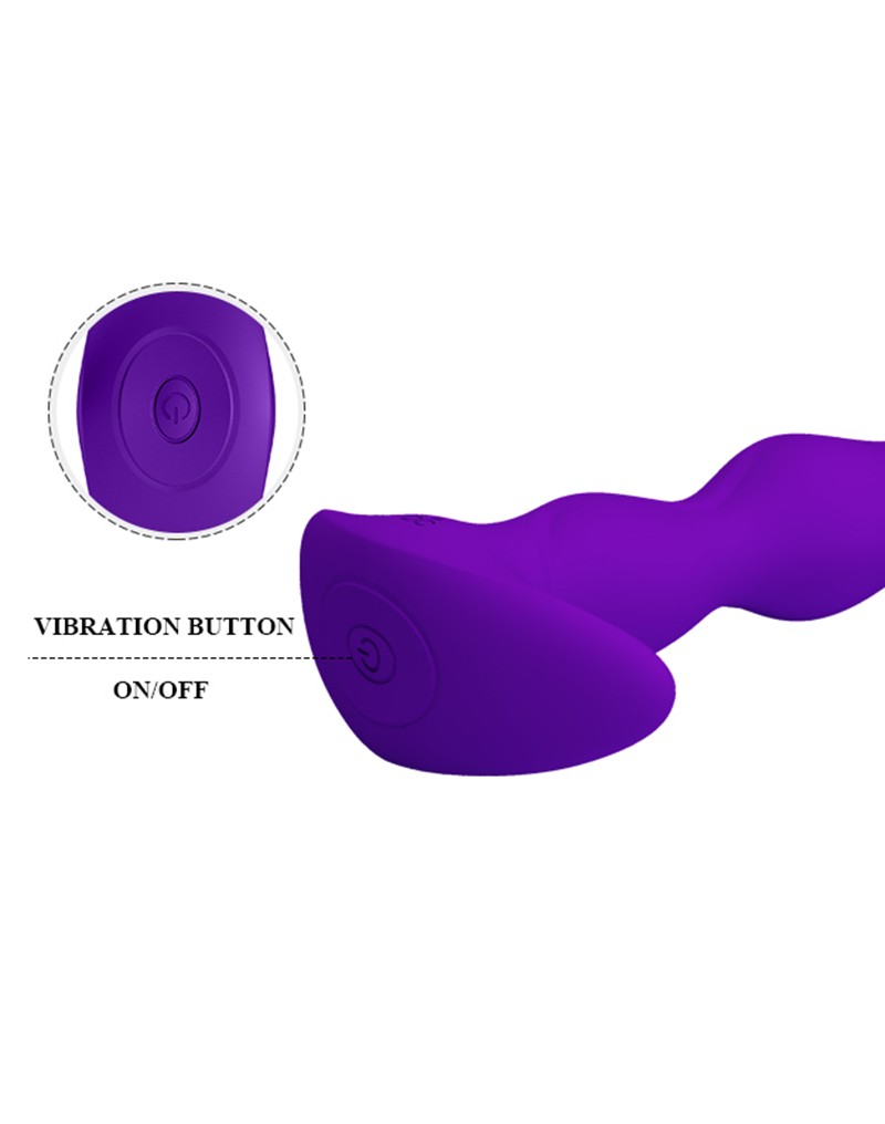Dop Anal Yale 12 Moduri Vibratii, Silicon, USB, Violet, 14.5 cm