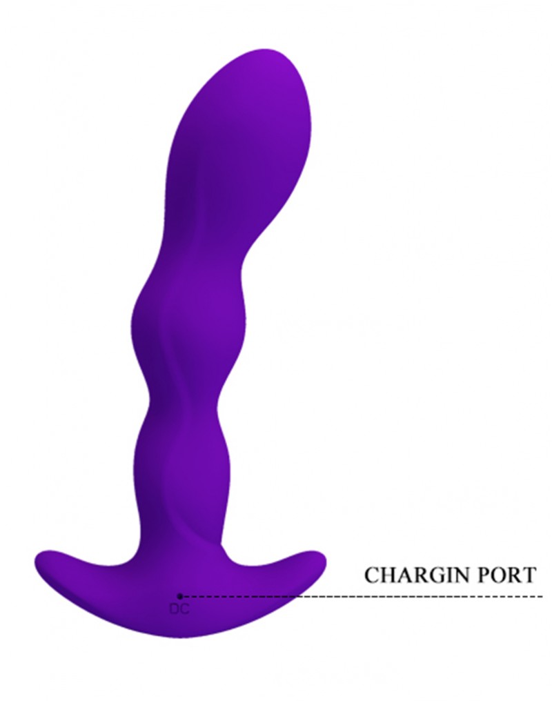 Dop Anal Yale 12 Moduri Vibratii, Silicon, USB, Violet, 14.5 cm