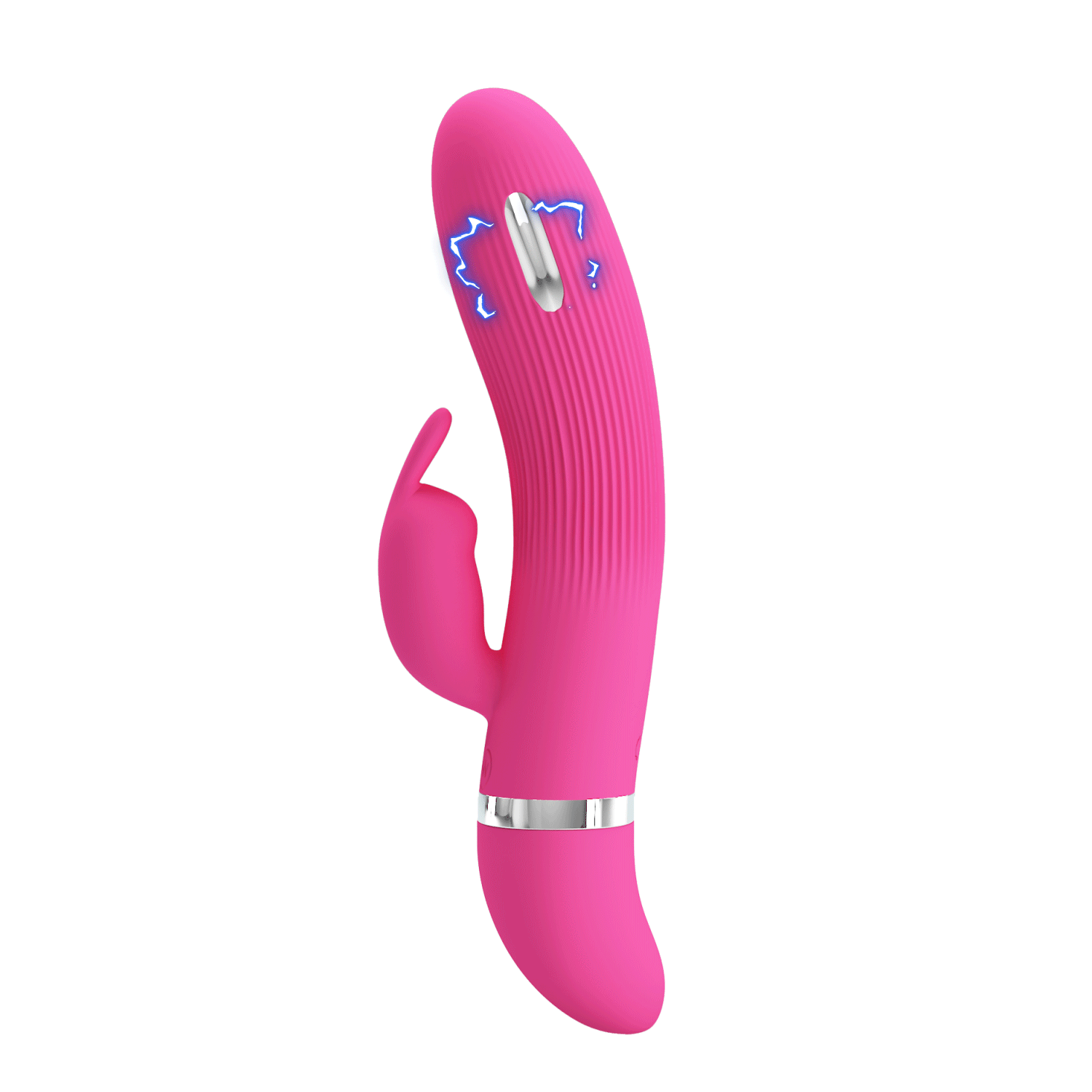 Vibrator Pretty Love Ingram Electric Shock, 7 Moduri Vibratii, Silicon, Roz, 19.2 cm