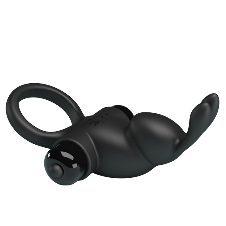 Inel de Penis Pretty Love, 10 Moduri Vibratii, Silicone, Negru