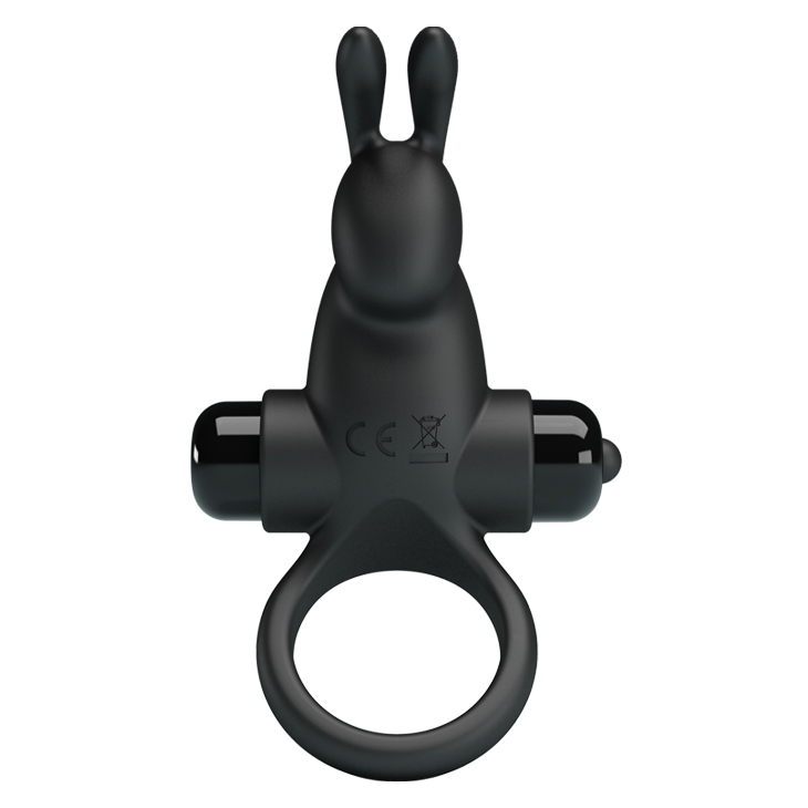 Inel de Penis Pretty Love, 10 Moduri Vibratii, Silicone, Negru