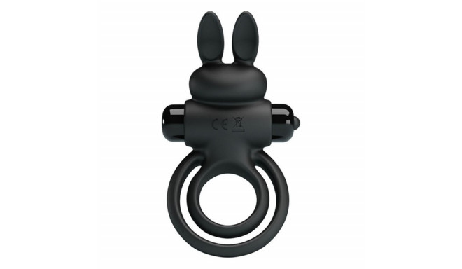 Inel de Penis Pretty Love, 10 Moduri Vibratii, Silicone, Negru