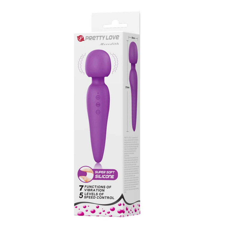 Vibrator Masaj Meredith 7 Moduri Vibratii&5 Viteze Super Soft Silicon Mov Pretty Love