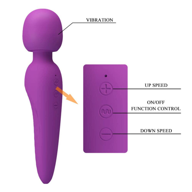 Vibrator Masaj Meredith 7 Moduri Vibratii&5 Viteze Super Soft Silicon Mov Pretty Love
