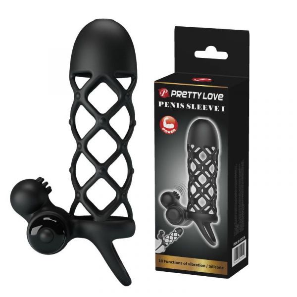 Manson Penis cu Stimulator Clitoridian 10 Moduri Vibratii Silicon UBS Negru