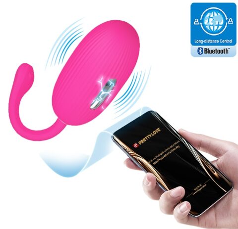 Ou Vibrator Doreen 12 Moduri Vibratii, 3 Moduri Electrosocuri, Silicon, Bluetooth Control, Free App, USB, Roz