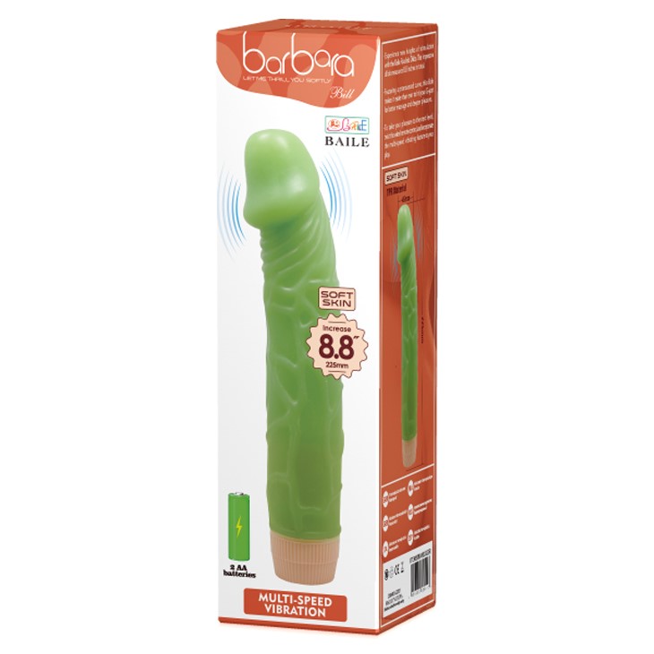 Vibrator Realist Bill, Multispeed, Verde, 22.5 cm