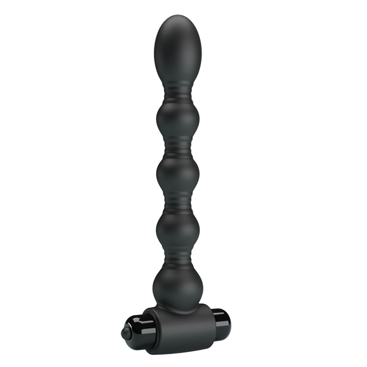Stimulator Anal Bendable Lynn, 10 Functii Vibratii, Silicon, Negru, 18.2 cm