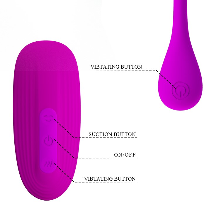 Set Curupira 2 Jucarii, 12 Moduri Vibratii si 4 Moduri Suctiune, Silicon, USB, Mov