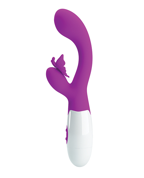 Vibrator Iepuras Butterfly Kiss, 30 Moduri Vibratii, Silicon, Mov, 20 cm