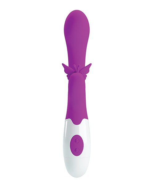 Vibrator Iepuras Butterfly Kiss, 30 Moduri Vibratii, Silicon, Mov, 20 cm