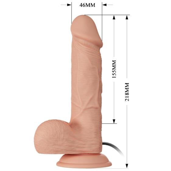 Vibrator Beautiful Bahamut, Multispeed, Glide&Slide, LifeLike Skin, Natural, 21.8 cm