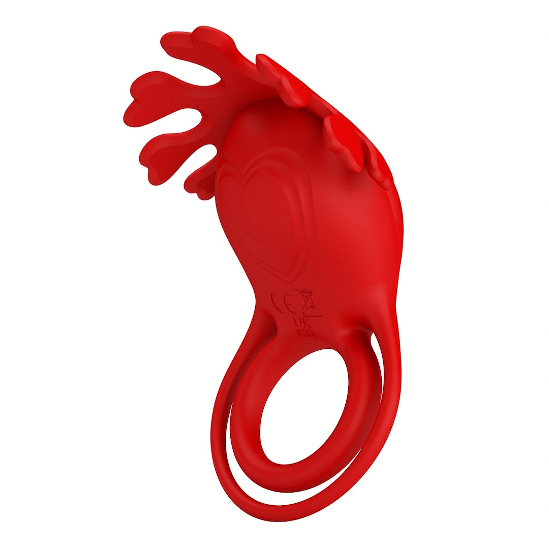 Inel Penis Ruben, 7 Moduri Vibratii Puternice, Silicon, USB, Rosu