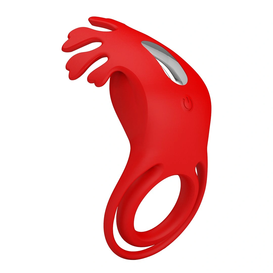 Inel Penis Ruben, 7 Moduri Vibratii Puternice, Silicon, USB, Rosu