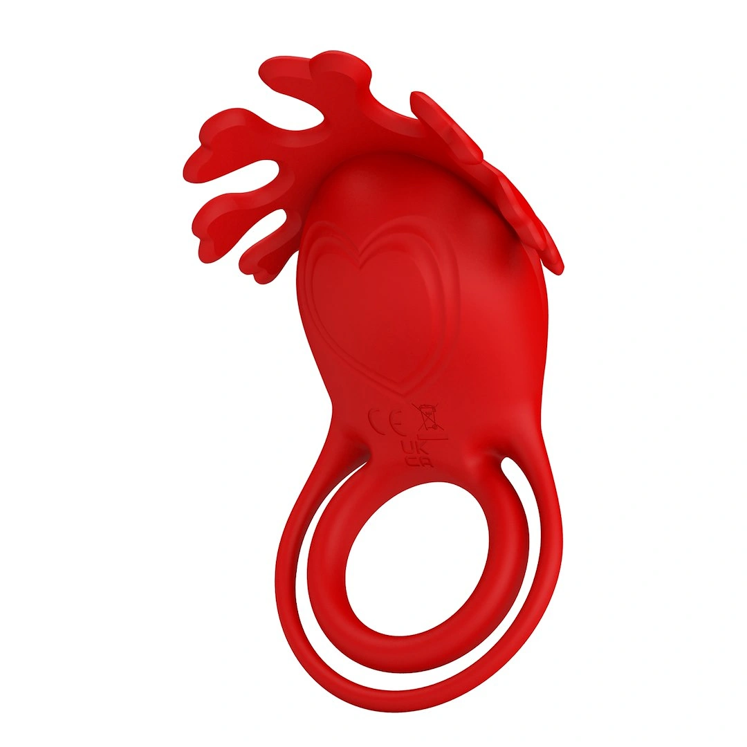 Inel Penis Ruben, 7 Moduri Vibratii Puternice, Silicon, USB, Rosu