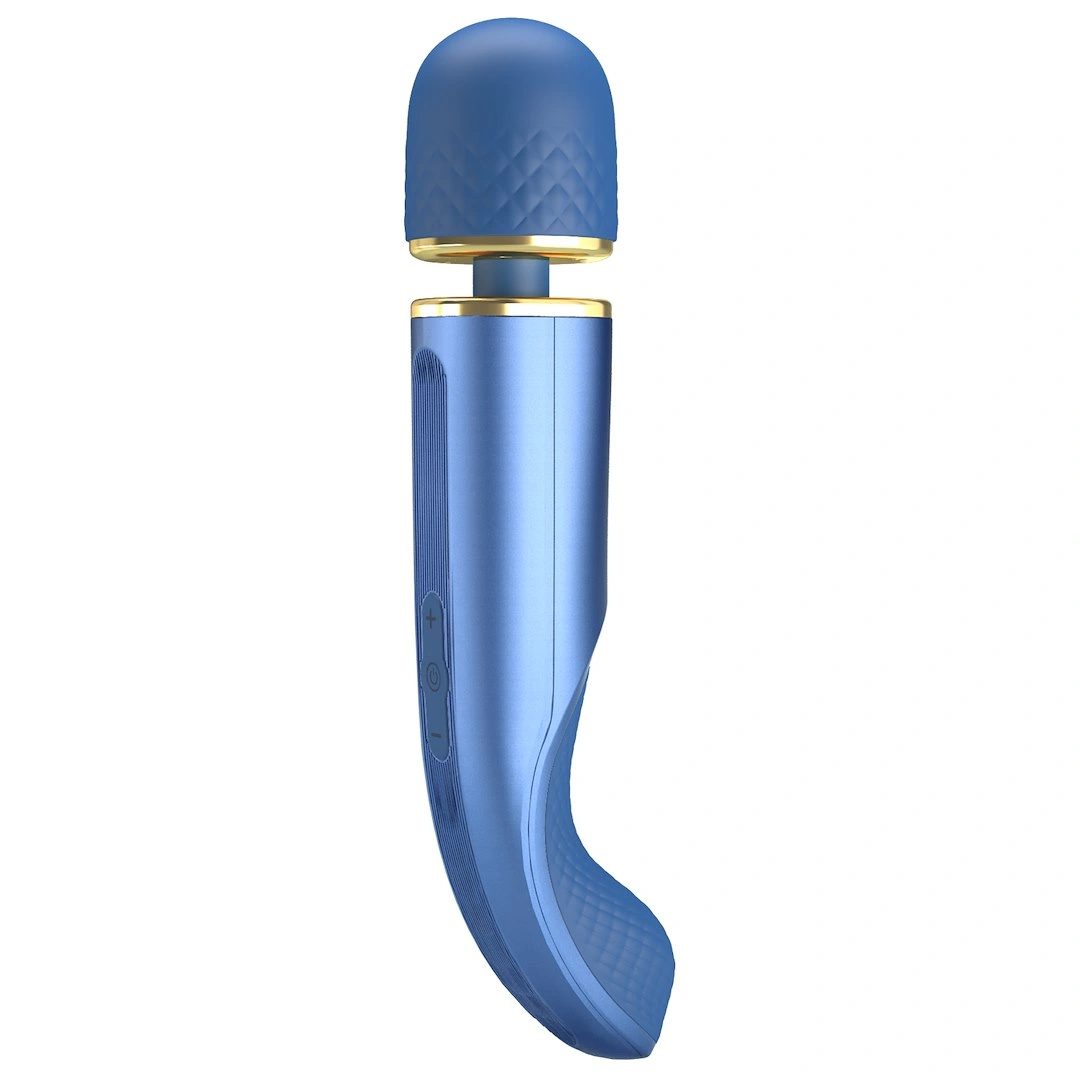 Vibrator Masaj Pretty Love Colorful Massager, 7 Moduri Vibratii, 5 Viteze, Silicon, USB, Albastru, 24 cm