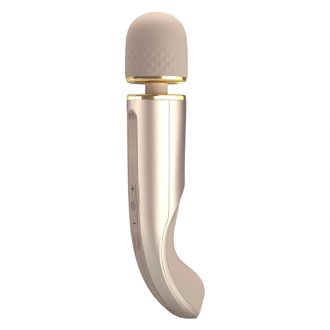 Vibrator Masaj Pretty Love Interesting Massager, 7 Moduri Vibratii, 5 Viteze, Silicon, USB, Auriu, 29 cm