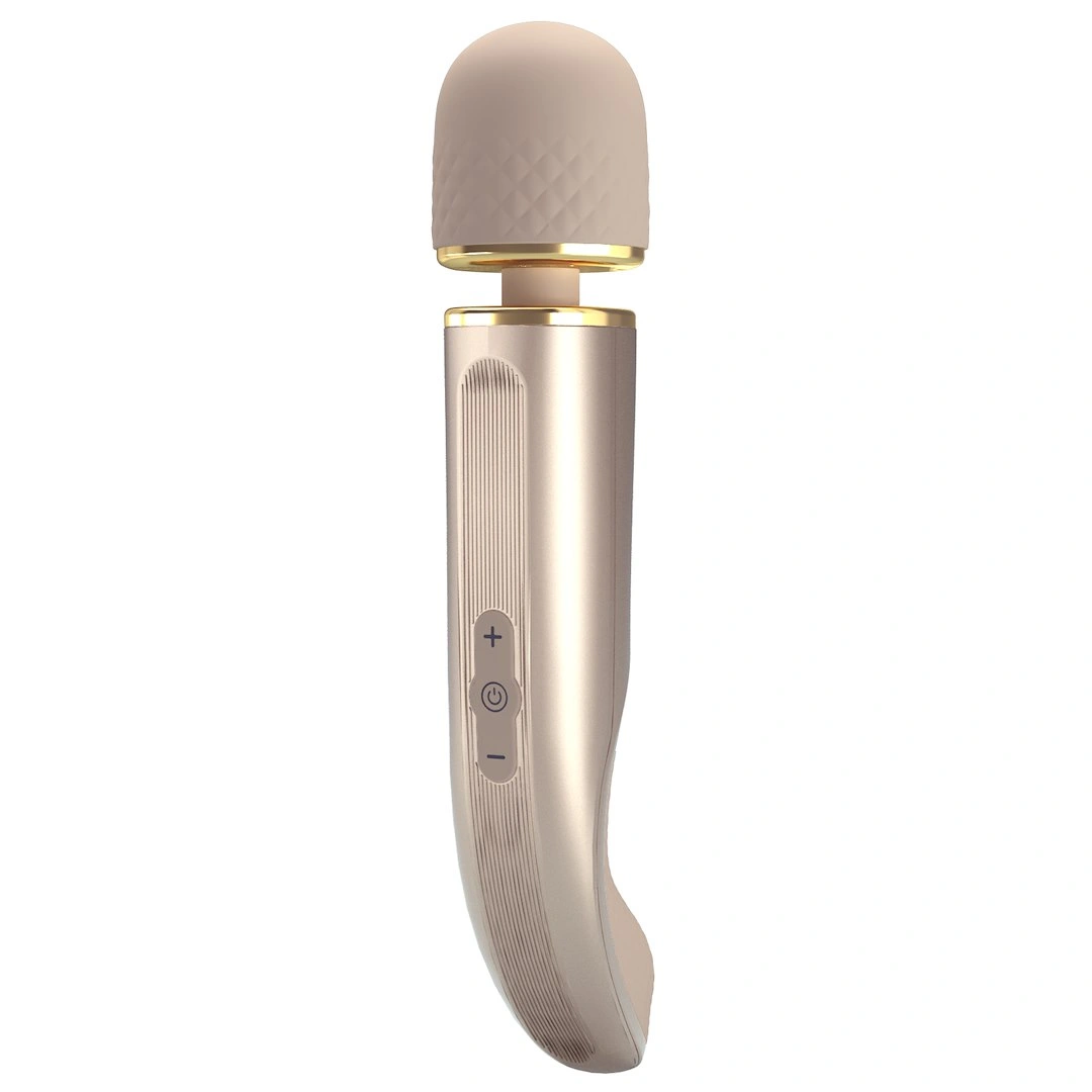 Vibrator Masaj Pretty Love Interesting Massager, 7 Moduri Vibratii, 5 Viteze, Silicon, USB, Auriu, 29 cm
