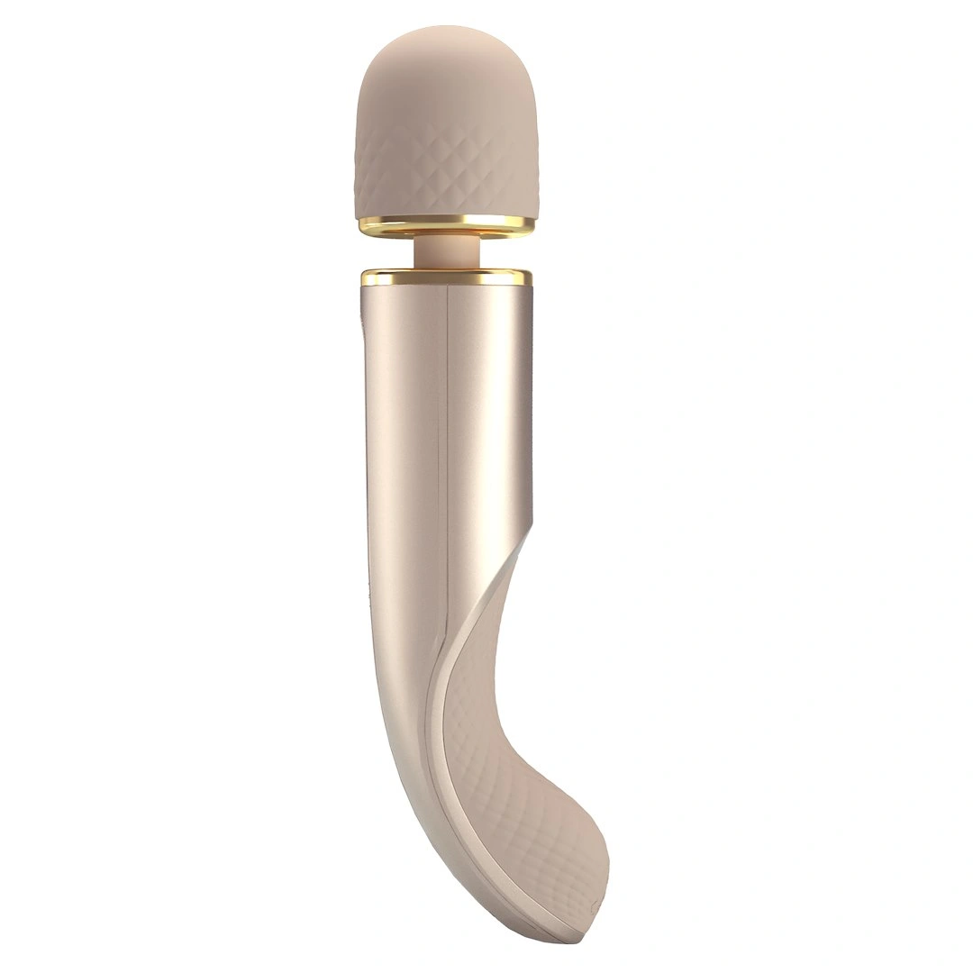 Vibrator Masaj Pretty Love Interesting Massager, 7 Moduri Vibratii, 5 Viteze, Silicon, USB, Auriu, 29 cm
