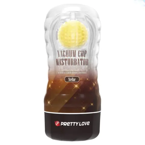 Masturbator Stellar cu Bila de Intensitate, TPR, Galben, 18 cm