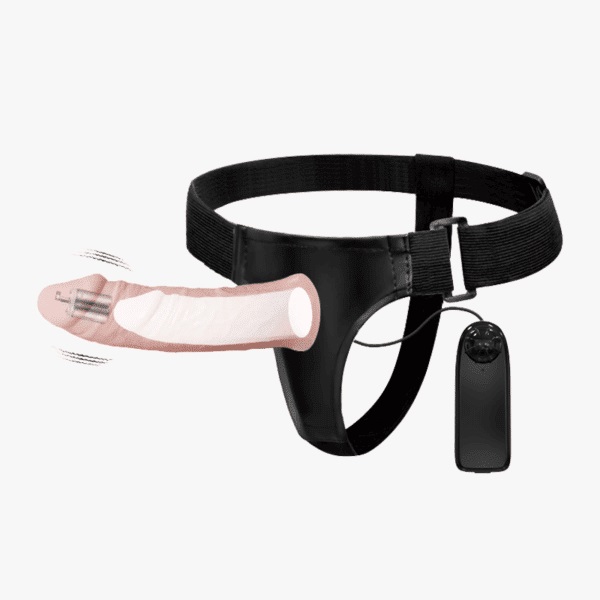 Strap-On Hollow Ultra Passionate Harness, Multispeed, TPR, Natural, 15.5 cm