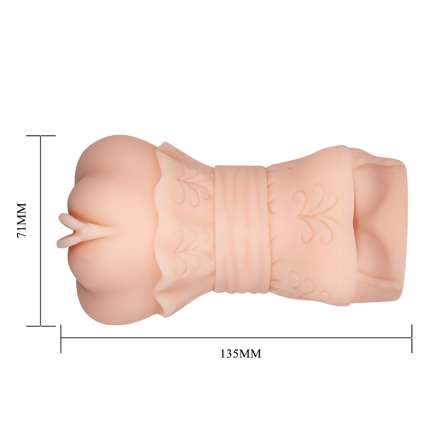 Masturbator Crazy Bull 3D Vagina, TPR, Natural, 13.5 cm