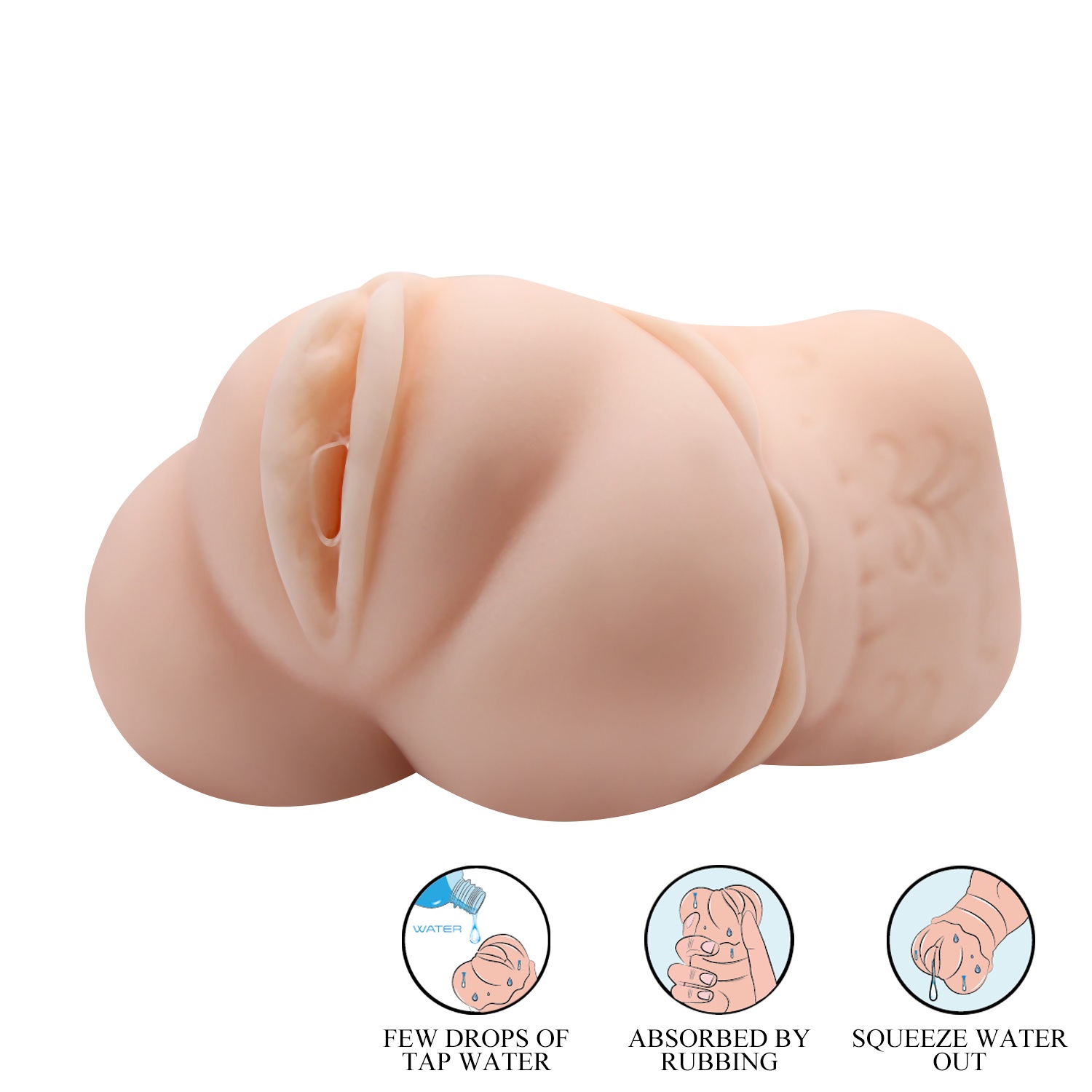 Masturbator Crazy Bull 3D Vagina, TPR, Natural, 13.5 cm