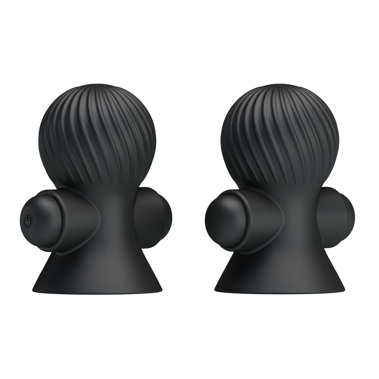 Set 2 Ventuze Nipple Sucker, 12 Moduri Vibratii, Silicon, USB, Negru