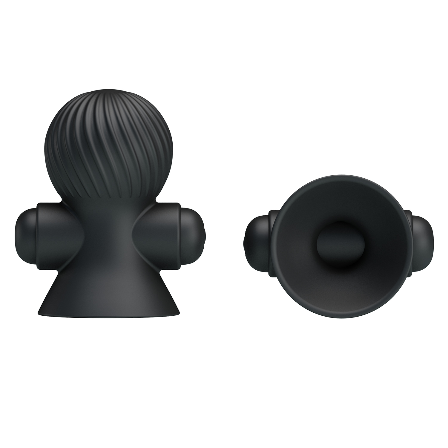 Set 2 Ventuze Nipple Sucker, 12 Moduri Vibratii, Silicon, USB, Negru