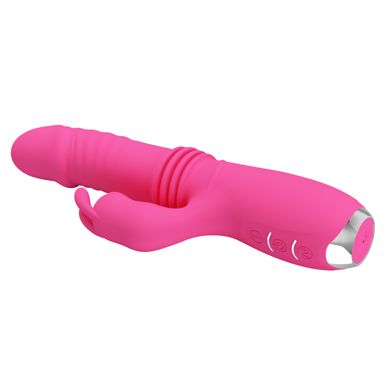 Vibrator Pretty Love Dorothy, 12 Moduri Vibratii, 3 Moduri Thrusting, Silicon, USB, Roz, 19.7 cm