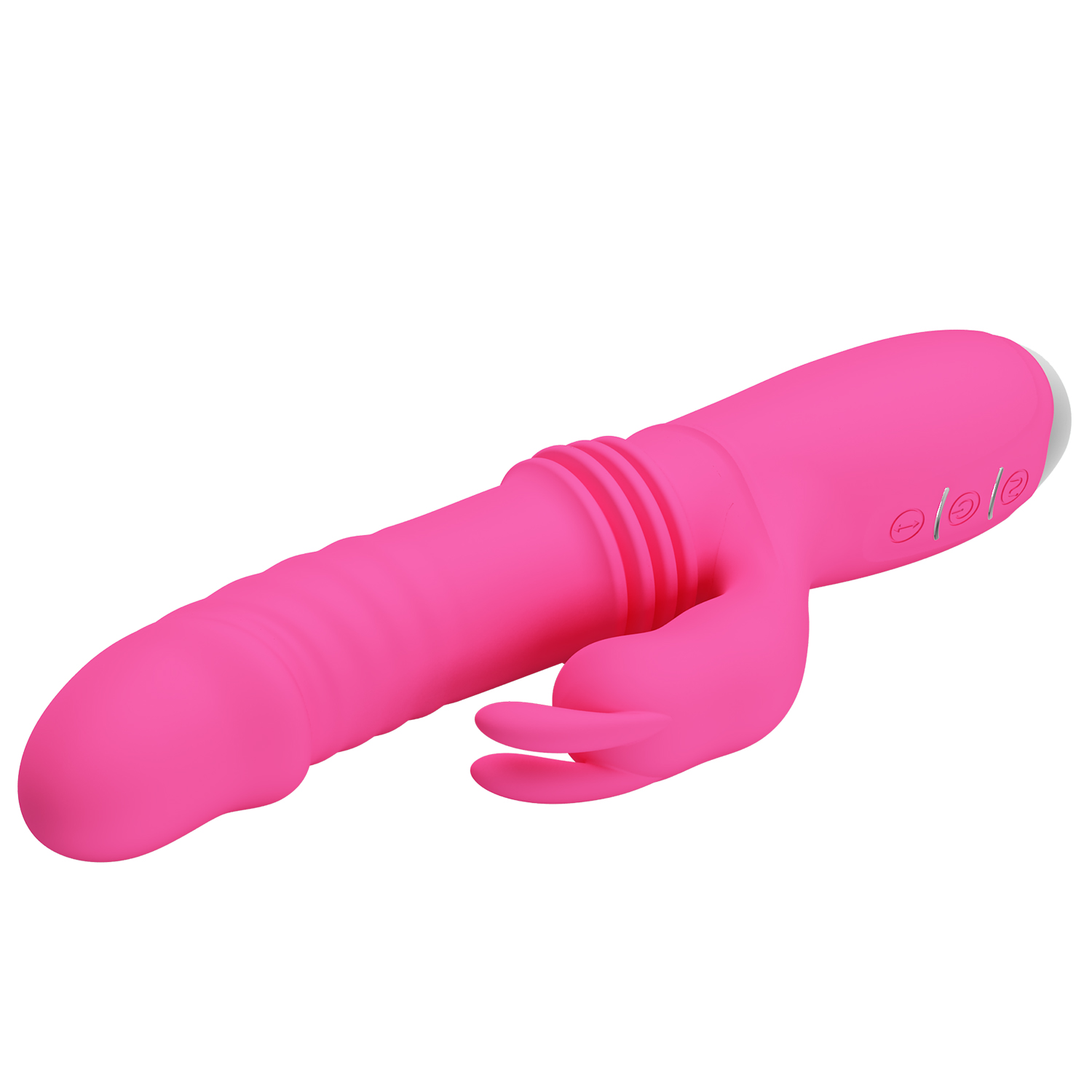 Vibrator Pretty Love Dorothy, 12 Moduri Vibratii, 3 Moduri Thrusting, Silicon, USB, Roz, 19.7 cm