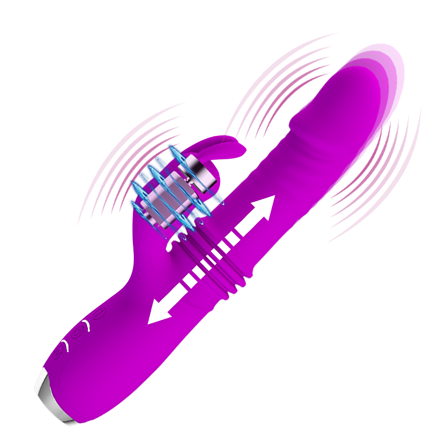 Vibrator Pretty Love Dorothy, 12 Moduri Vibratii, 3 Moduri Thrusting, Silicon, USB, Mov, 19.7 cm