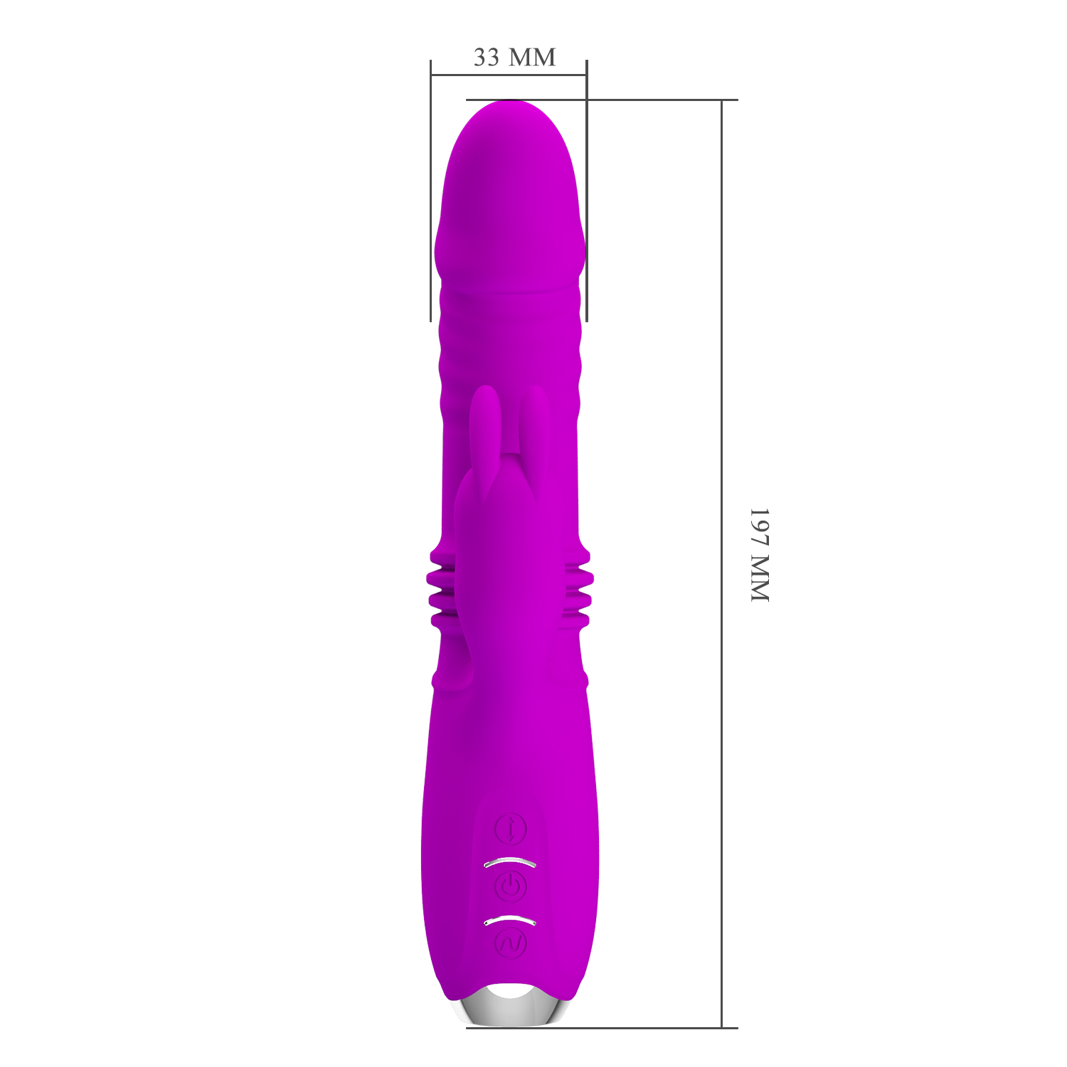 Vibrator Pretty Love Dorothy, 12 Moduri Vibratii, 3 Moduri Thrusting, Silicon, USB, Mov, 19.7 cm