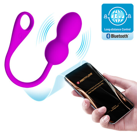 Bile Kegel Elvira 12 Moduri Vibratii, Silicon, USB, Bluetooth Control, Free App, Mov, 22 cm