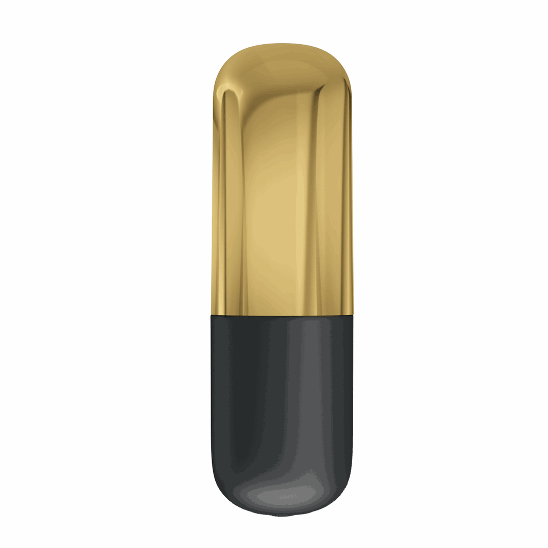 Glont Vibrator Mini Massager, 12 Moduri Vibratii, USB, Auriu/Negru, 6 cm