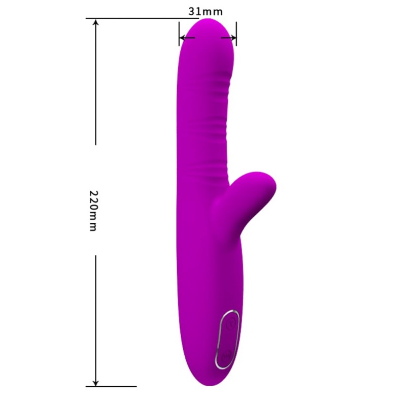 Vibrator Angelique 12 Moduri Vibratii+4 Moduri Tickling Move Silicon USB 21.5 cm