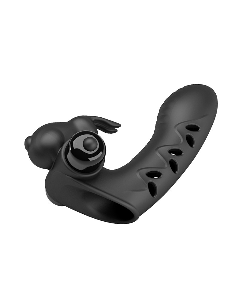 Vibrator Deget Vance Honey Finger 10 Moduri Vibratii, Silicon, Negru
