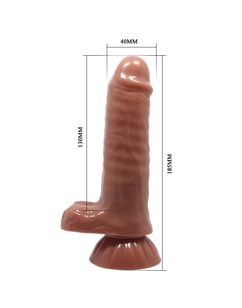 Vibrator Beautiful Maddox, Multispeed, Glide&Slide, LifeLike Skin, Maro, 18.5 cm